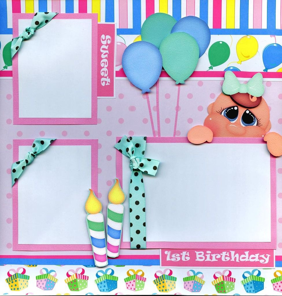 Best ideas about Baby's First Birthday Decorations
. Save or Pin BABY S 1ST BIRTHDAY GIRL 2 premade scrapbook pages paper Now.