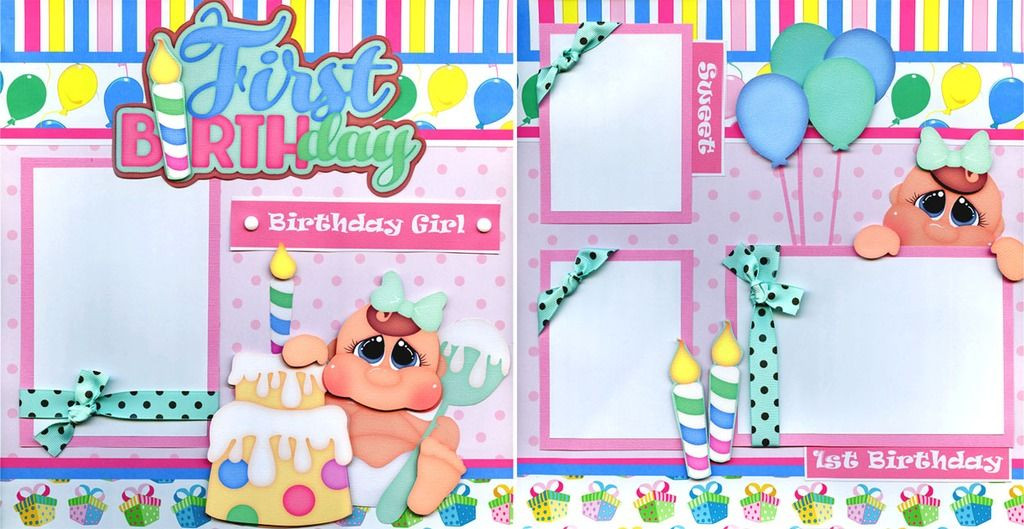 Best ideas about Baby's First Birthday Ideas
. Save or Pin BABY S 1ST BIRTHDAY GIRL 2 premade scrapbook pages paper Now.