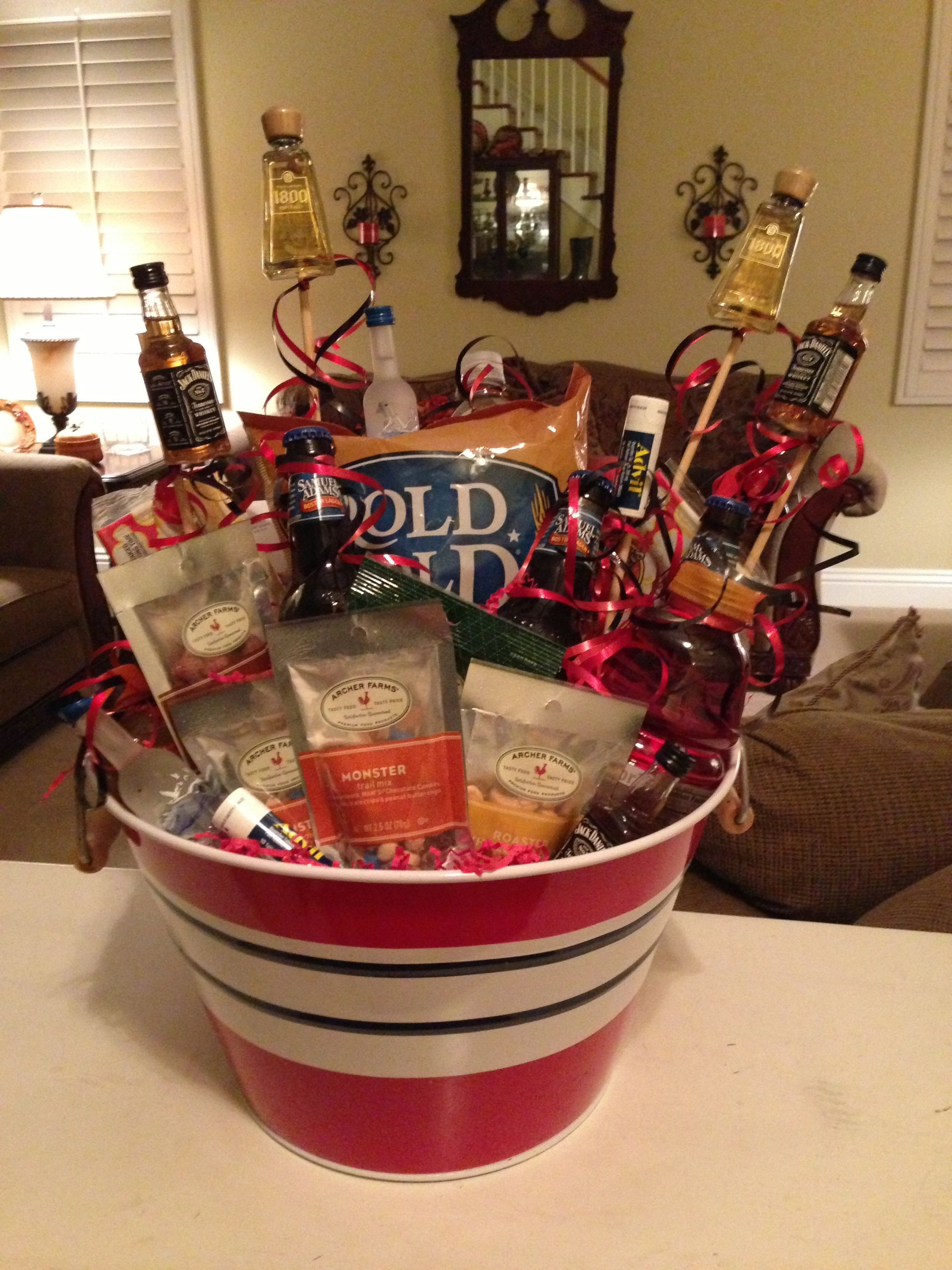 Best ideas about Bachelor Gift Ideas
. Save or Pin Bachelor party basket For my soon to be hubby Now.