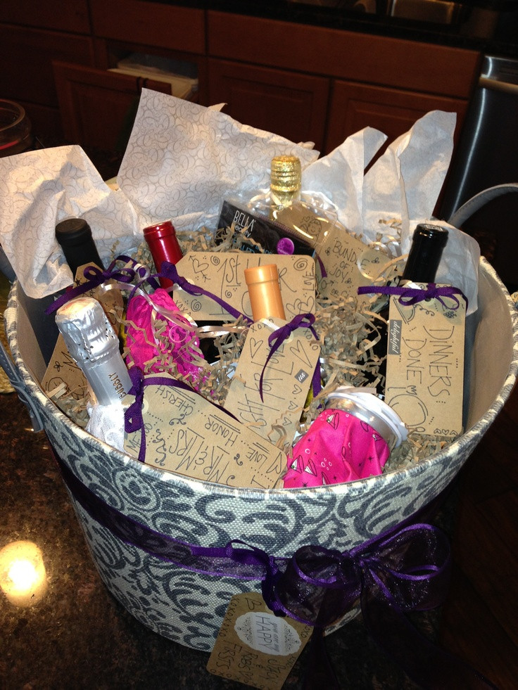 Best ideas about Bachelorette Gift Ideas
. Save or Pin Bachelorette Party Gift Basket of "Firsts" Now.