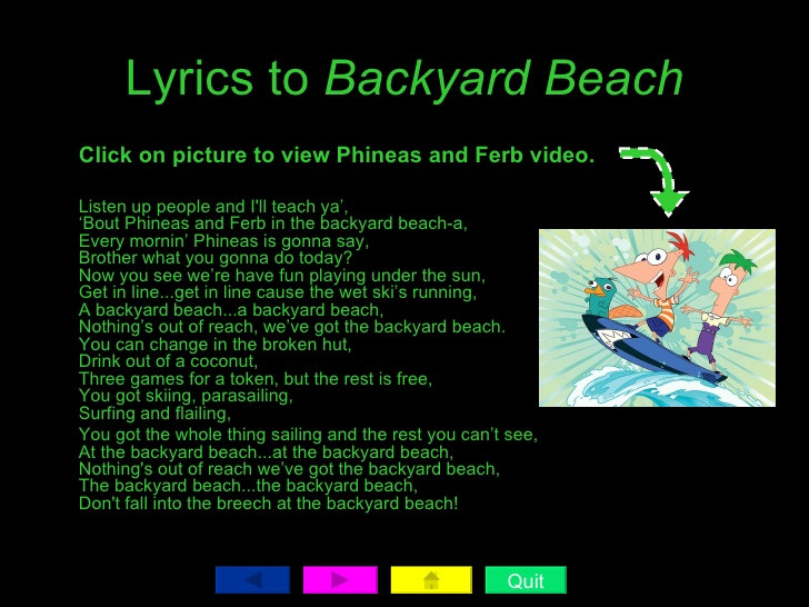 Best ideas about Backyard Lullaby Lyrics
. Save or Pin Verbs With Phineas And Ferb Now.