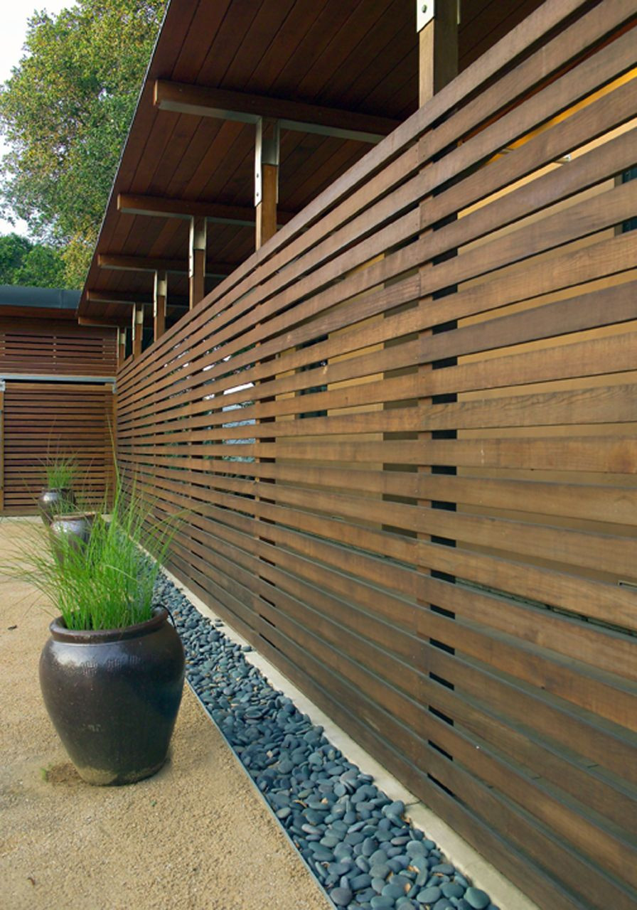 Best ideas about Backyard Wood Fence
. Save or Pin a six inch wide "ditch" of pebbles right next to the fence Now.