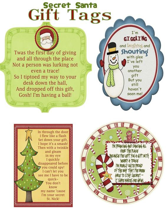 Best ideas about Bad Santa Gift Exchange Ideas
. Save or Pin Secret Santa Gift Tag Poem PDF File Now.