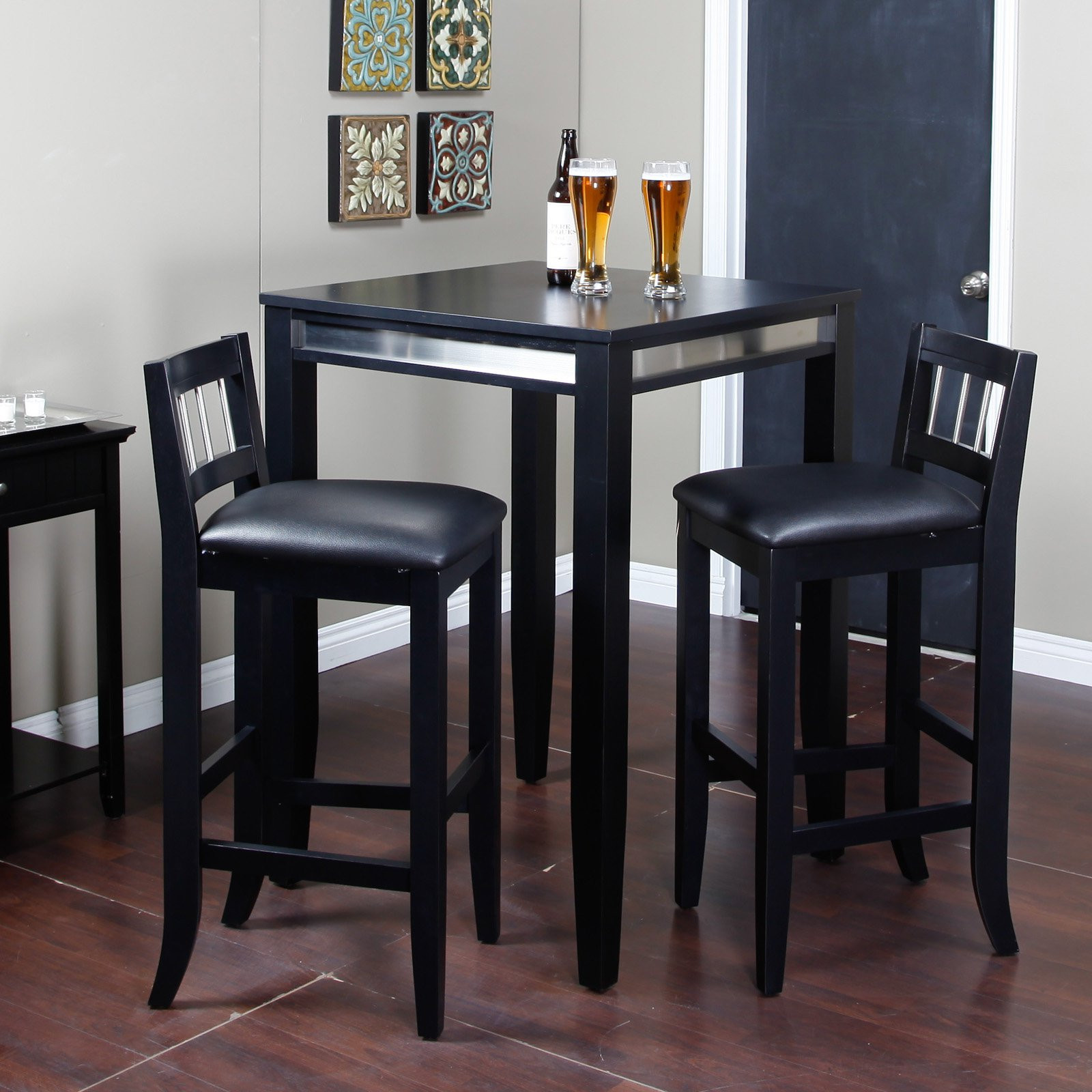 Best ideas about Bar Tables And Chair Sets
. Save or Pin Manhattan Pub Set with Stainless Steel Accents 3 Piece Set Now.
