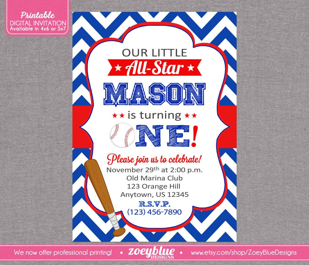 Best ideas about Baseball Birthday Invitations
. Save or Pin Baseball Birthday Invitation Printable Blue Red by Now.