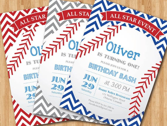 Best ideas about Baseball Birthday Invitations
. Save or Pin Baseball Birthday Invitation First Birthday Baby Boy chevron Now.