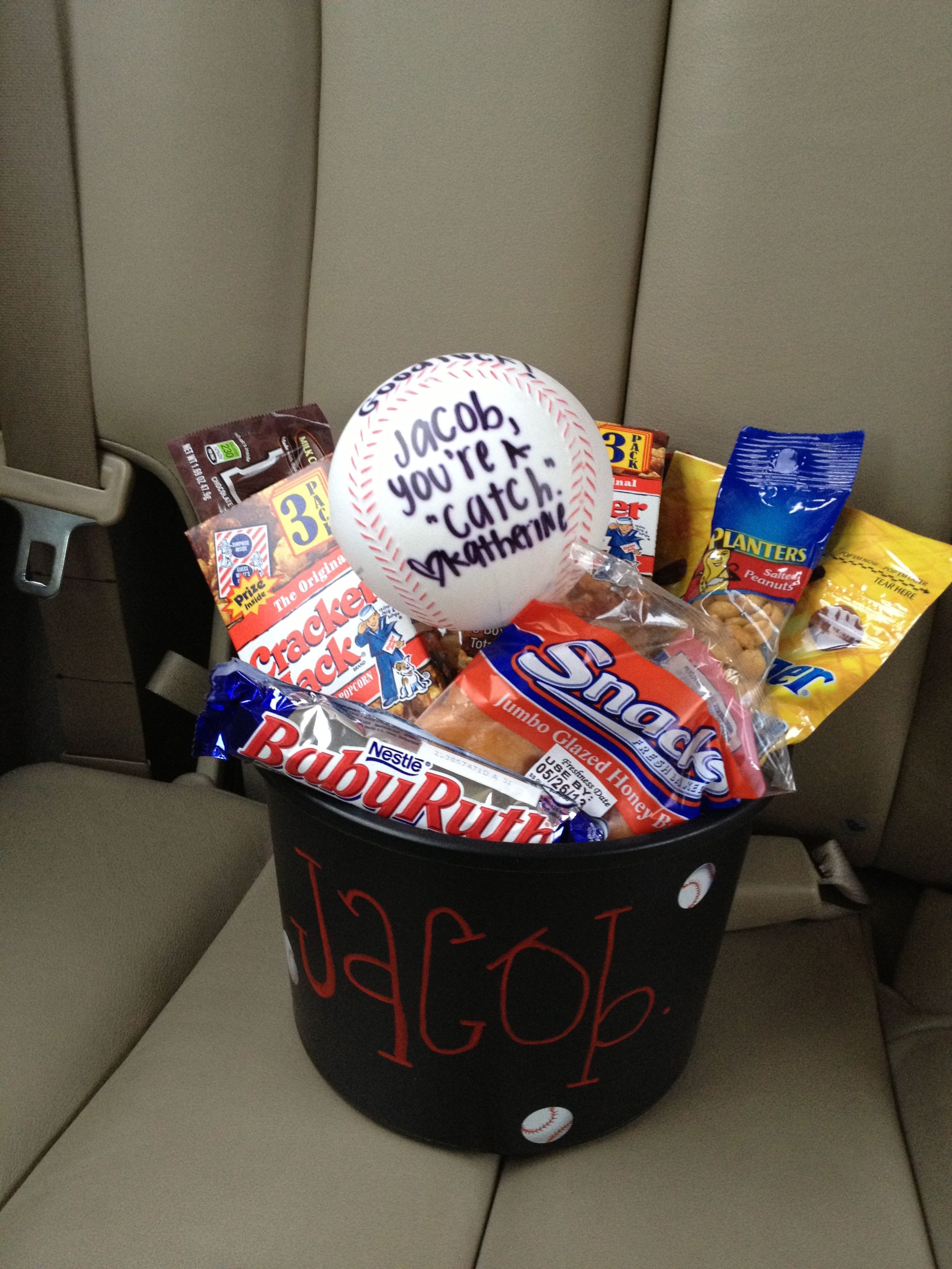 Best ideas about Baseball Gift Basket Ideas
. Save or Pin Cute baseball basket idea In My Spare Time Now.