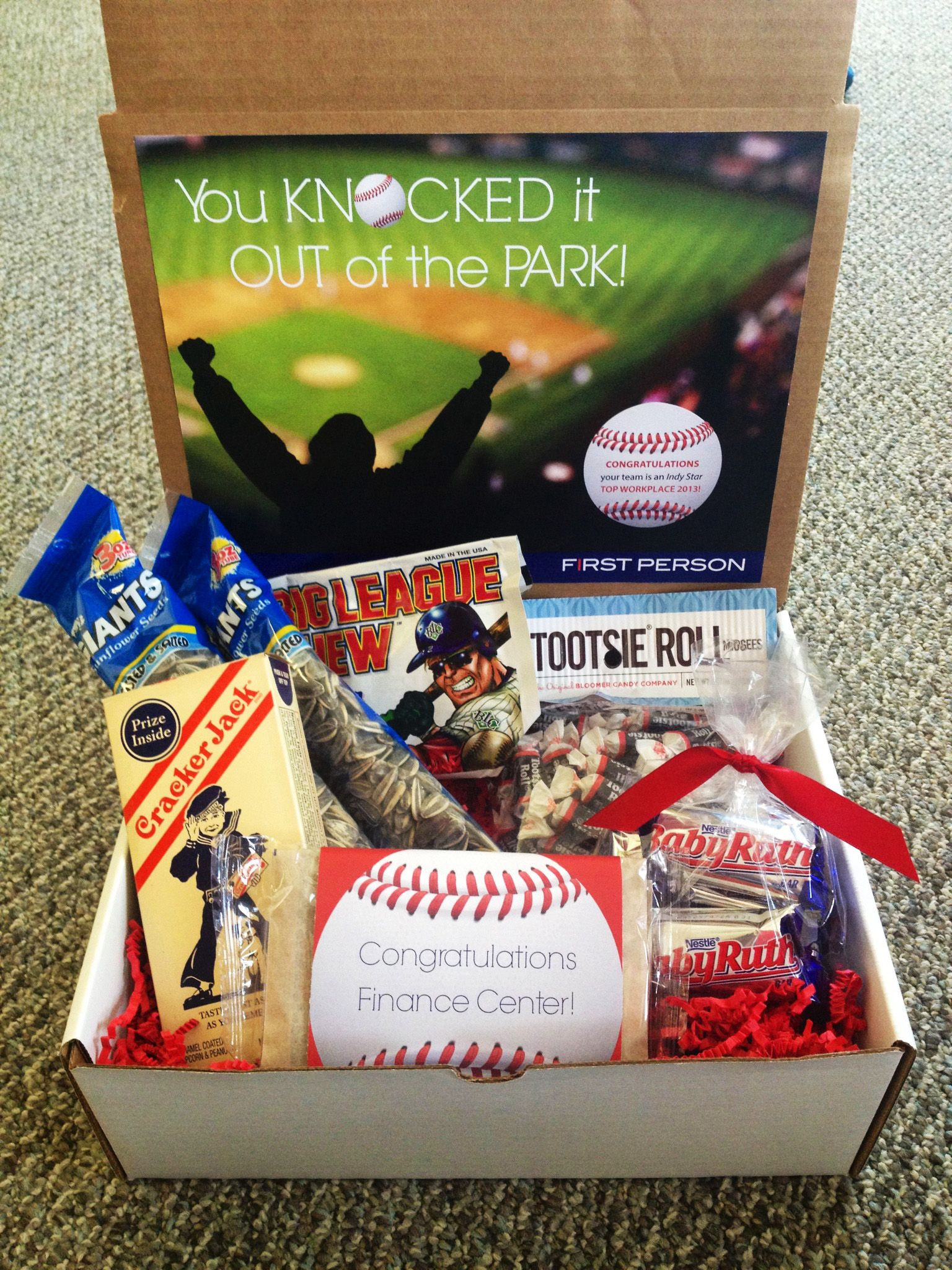 Best ideas about Baseball Gift Basket Ideas
. Save or Pin "You Knocked it Out of the Park " baseball themed t box Now.