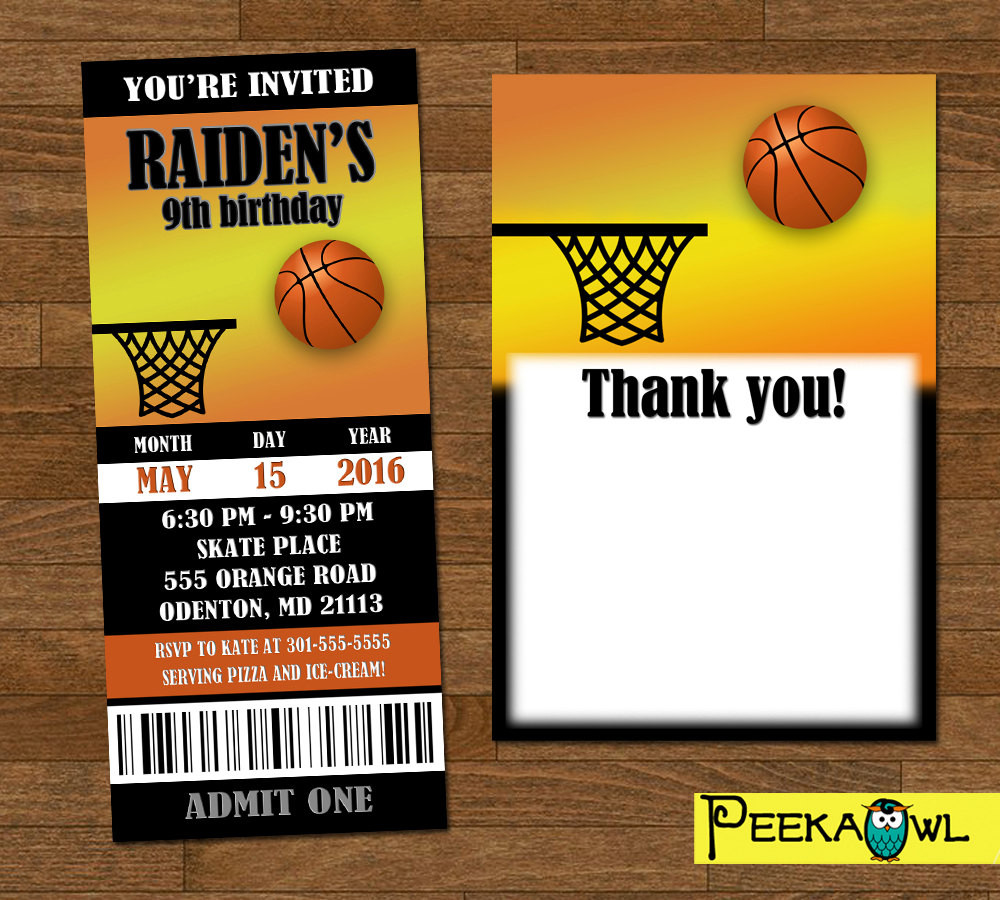 Best ideas about Basketball Birthday Invitations
. Save or Pin Printable Basketball invitation ticket Customize Basketball Now.