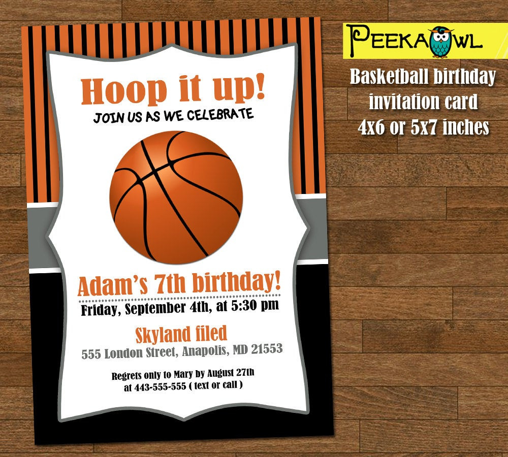 Best ideas about Basketball Birthday Invitations
. Save or Pin Printable Boys Basketball Birthday Invitation Boy Birthday Now.