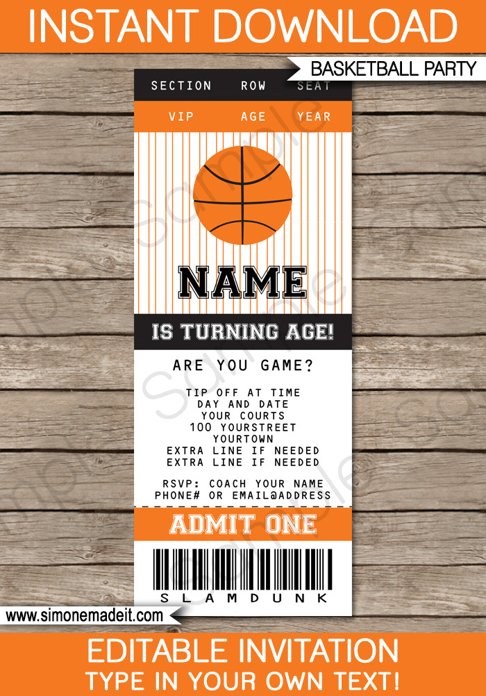 Best ideas about Basketball Birthday Invitations
. Save or Pin Basketball Ticket Invitation Template Now.