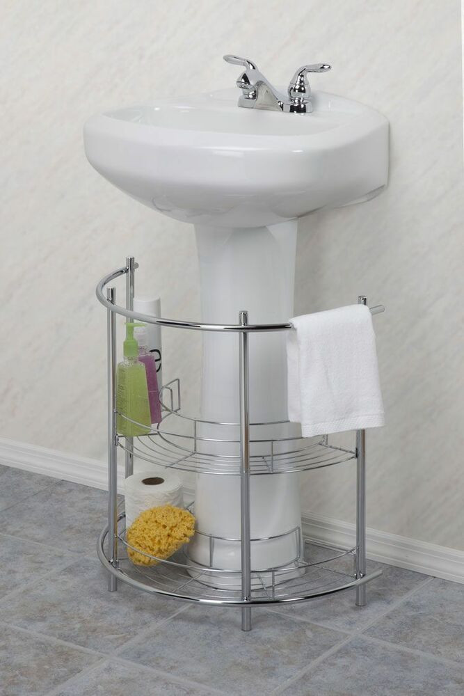Best ideas about Bathroom Sink Organizer
. Save or Pin Under Pedestal Sink Storage Organizer Shelf 2 Tier Bath Now.