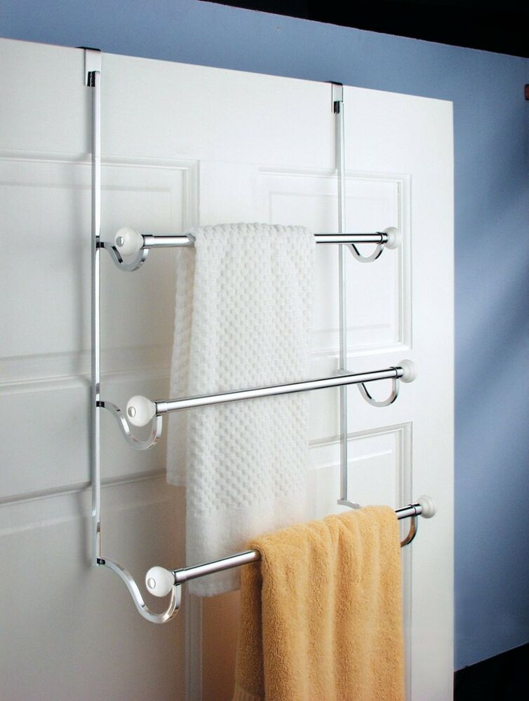Best ideas about Bathroom Towel Bars
. Save or Pin Over The Door 3 Tier Bathroom Towel Bar Rack Chrome w Now.