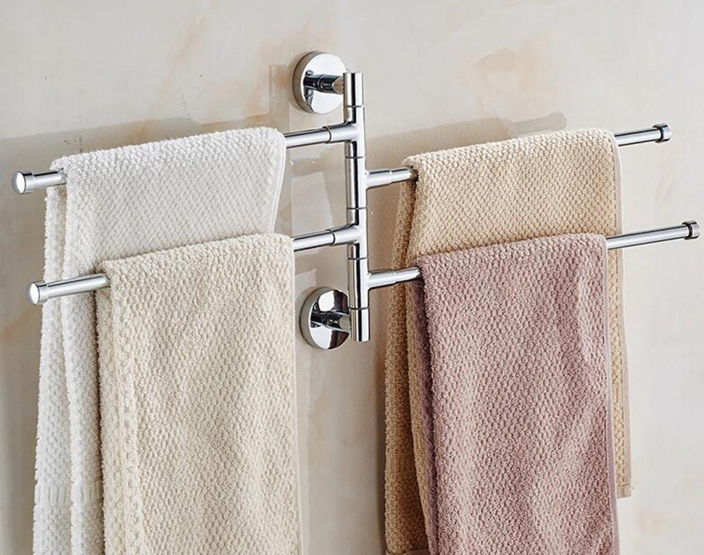 Best ideas about Bathroom Towel Bars
. Save or Pin Bath Bathroom Towel Bar Rack Rotating Hanger Wall Mount Now.