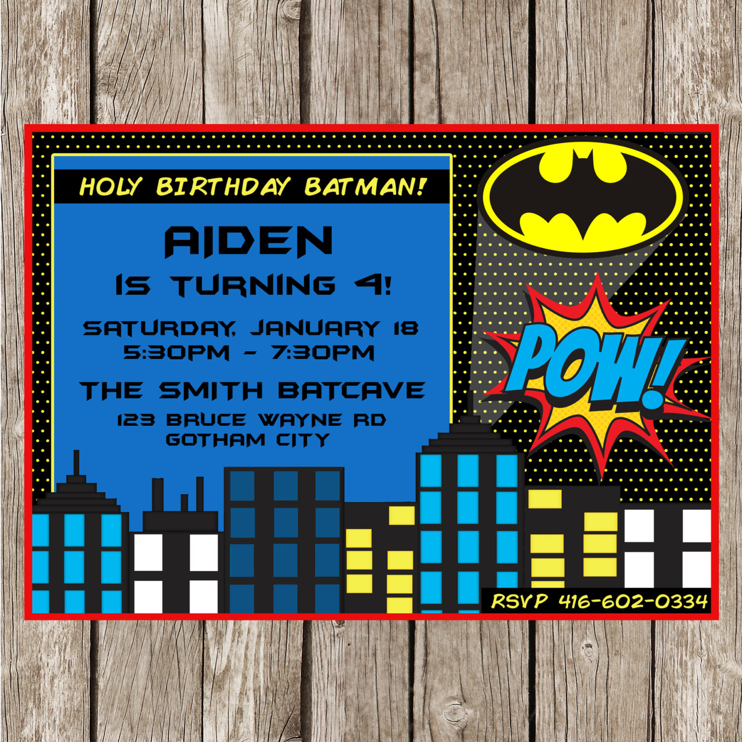 Best ideas about Batman Birthday Invitations
. Save or Pin Retro Batman POW Birthday Invitation Batman SuperHero Now.