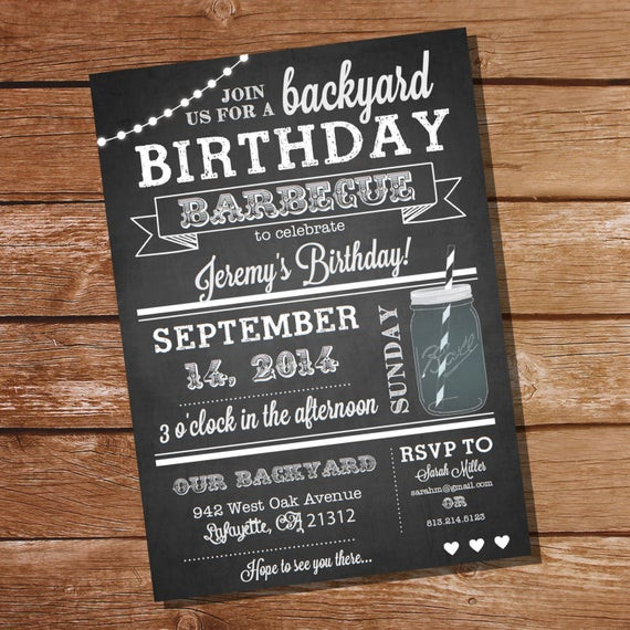 Best ideas about Bbq Birthday Invitations
. Save or Pin Chalkboard BBQ Birthday Invitation Instantly Downloadable Now.