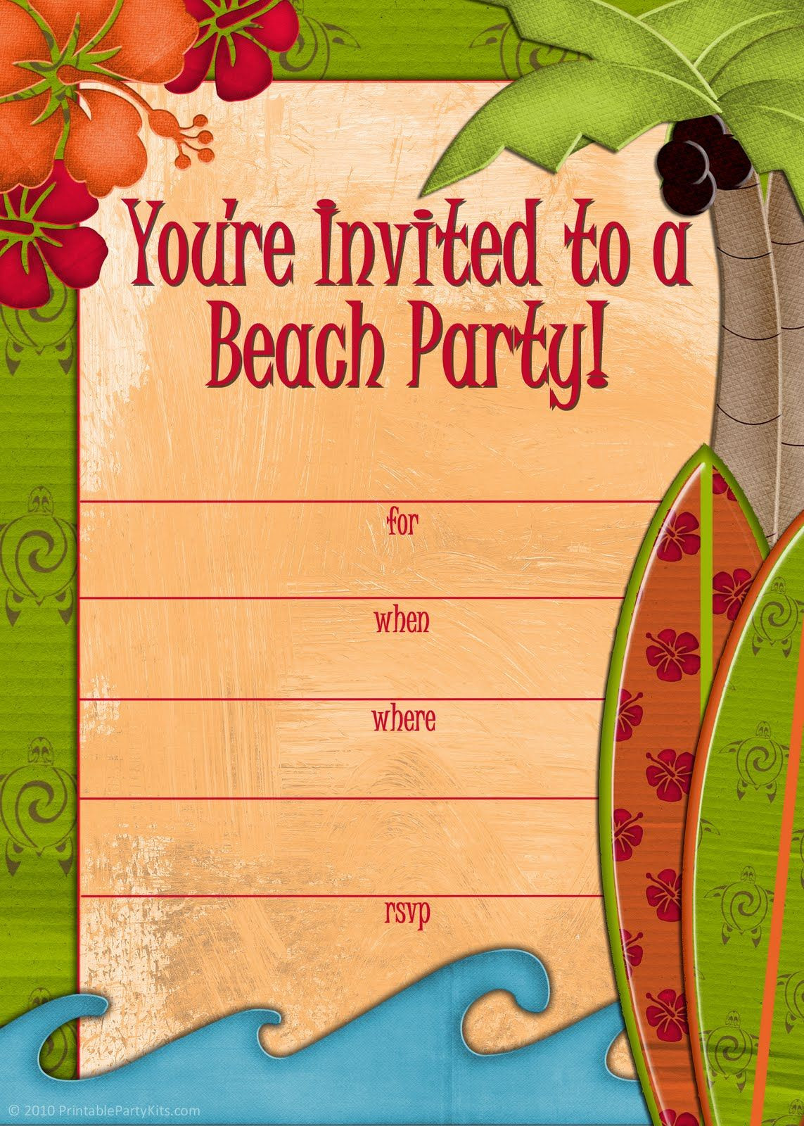 Best ideas about Beach Birthday Party Invitations
. Save or Pin Free printable beach party invitations from Now.