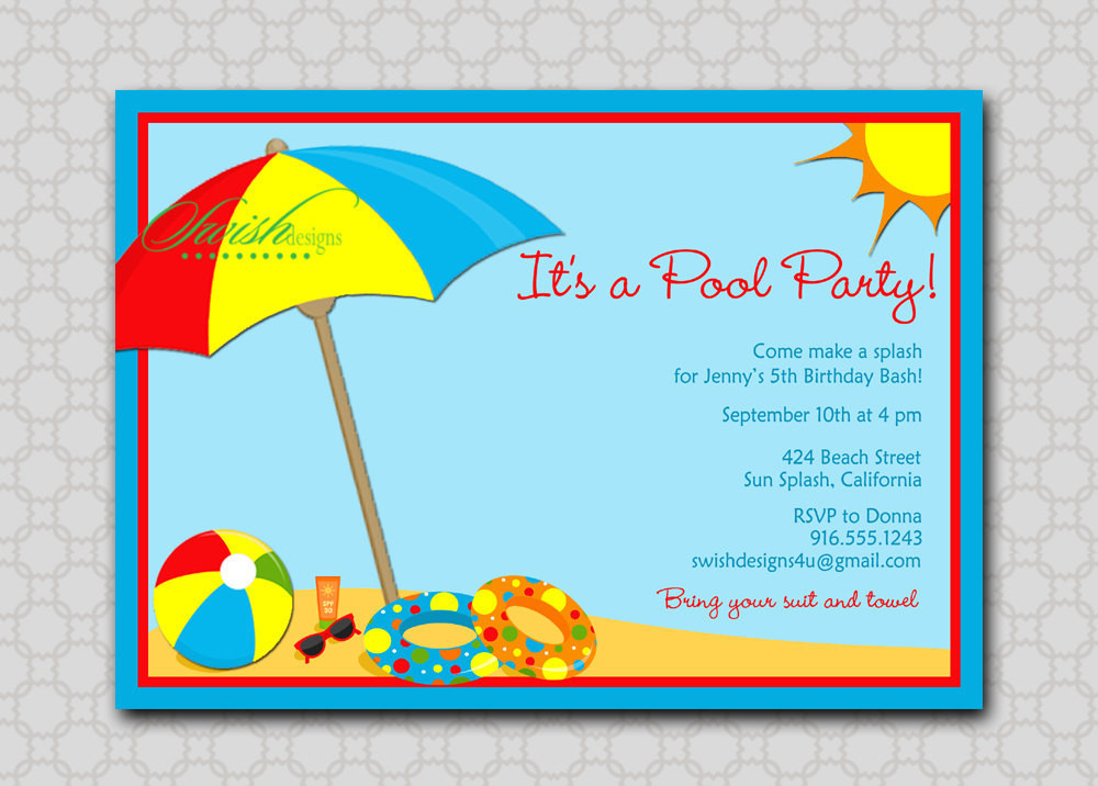 Best ideas about Beach Birthday Party Invitations
. Save or Pin Beach Party Invitation BBQ End of the Summer Splash Now.