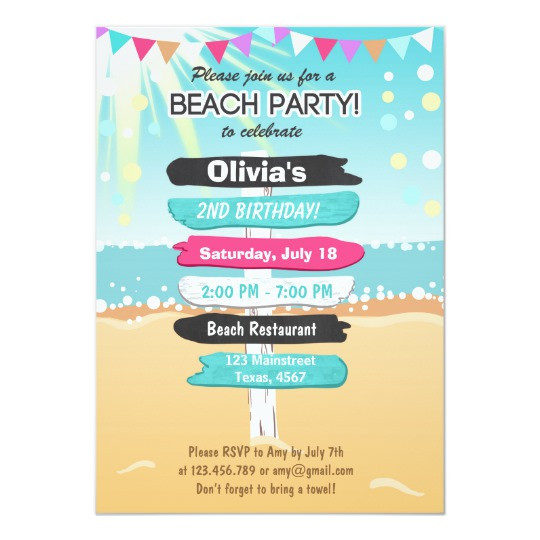 Best ideas about Beach Birthday Party Invitations
. Save or Pin Beach Party Beach birthday Beach invitation Now.