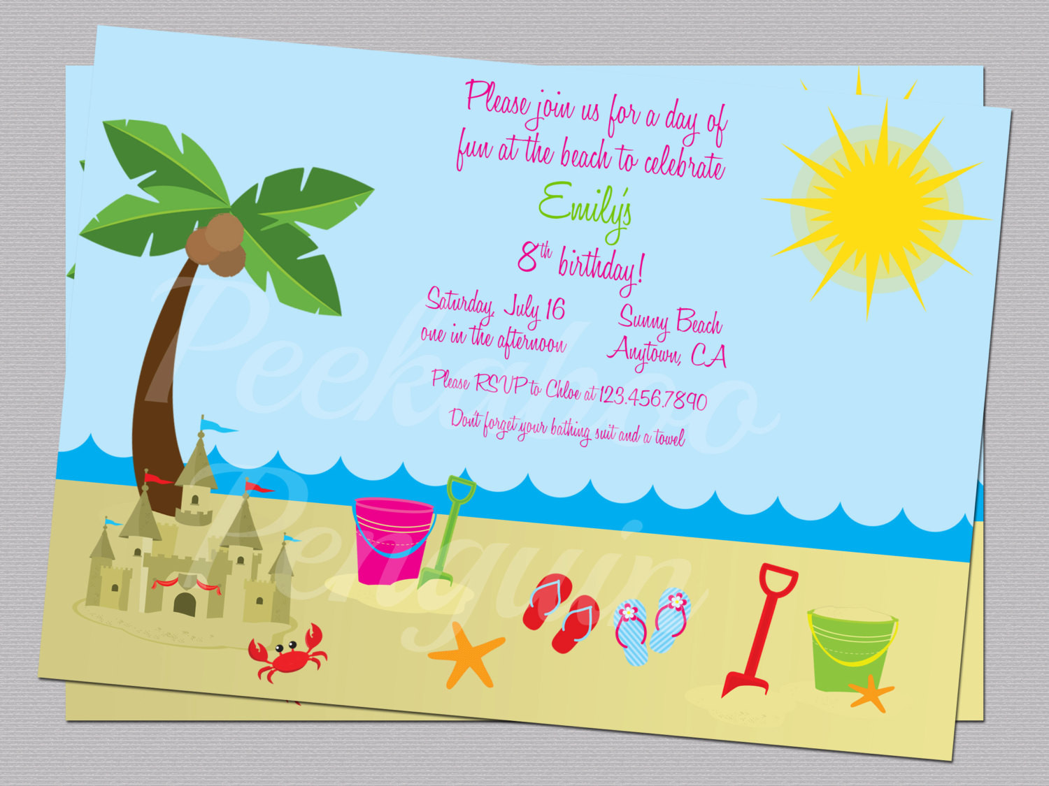 Best ideas about Beach Birthday Party Invitations
. Save or Pin Beach Invitations Ocean Birthday Party Invites Kid s Now.