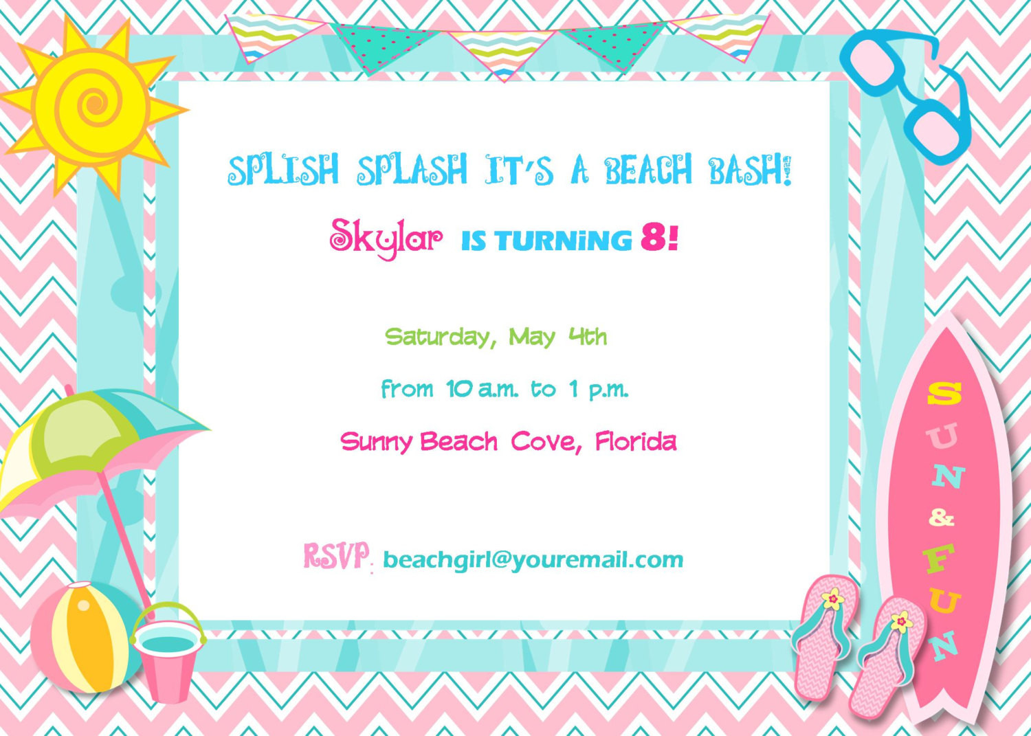 Best ideas about Beach Birthday Party Invitations
. Save or Pin Beach Invitation Birthday Party Baby Shower Digital DIY Now.