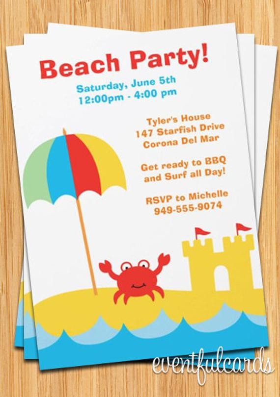 Best ideas about Beach Birthday Party Invitations
. Save or Pin Beach Party Invitation Now.