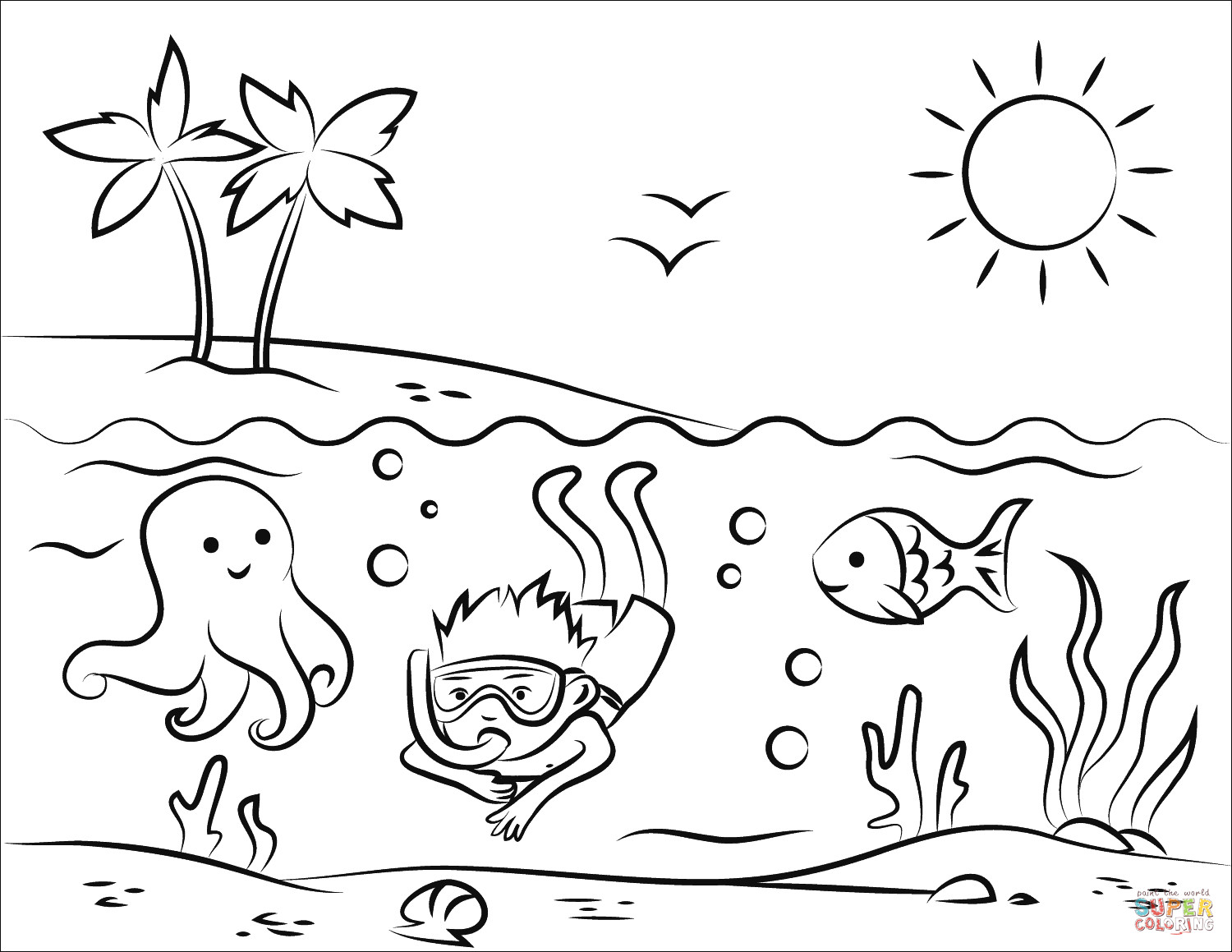 Best ideas about Beach Free Coloring Pages
. Save or Pin Tropical Beach coloring page Now.