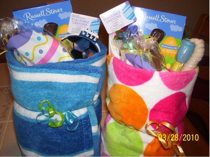 Best ideas about Beach Gift Basket Ideas
. Save or Pin Frugal Easter Idea Beach Towel Baskets FTM Now.