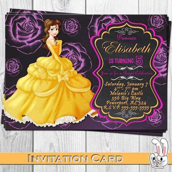 Best ideas about Beauty And The Beast Birthday Card
. Save or Pin Disney Beauty and the Beast Invitation card Chalkboard Now.