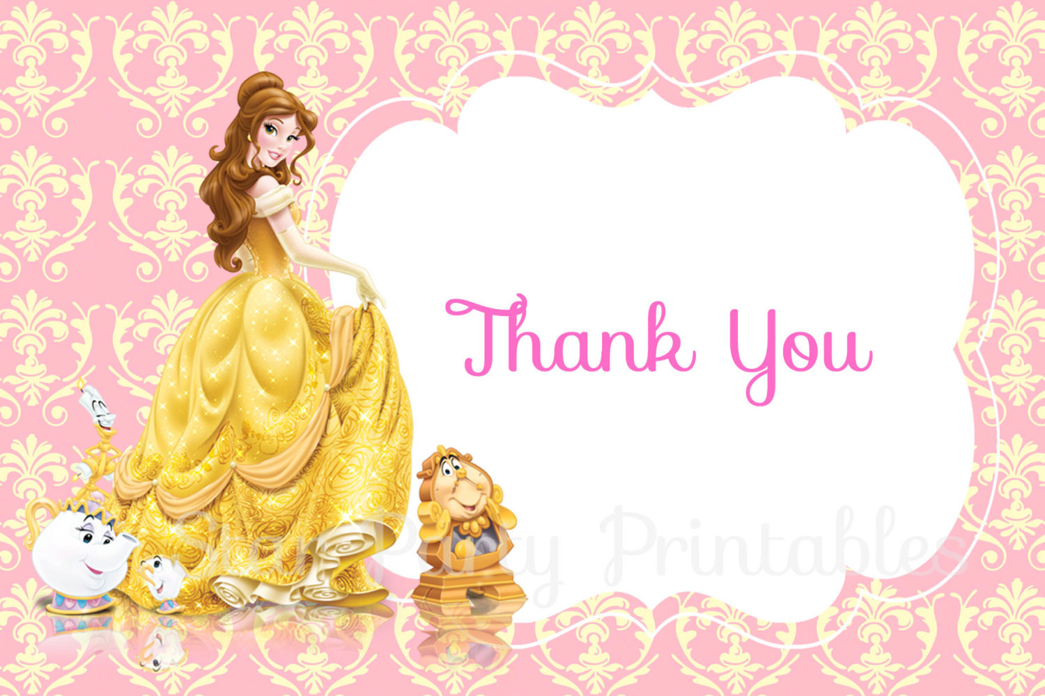 Best ideas about Beauty And The Beast Birthday Card
. Save or Pin Instant Download Belle Beauty & the Beast Thank you card Now.