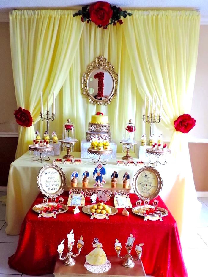 Best ideas about Beauty And The Beast Birthday Decorations
. Save or Pin Kara s Party Ideas Charming Beauty and the Beast 1st Now.