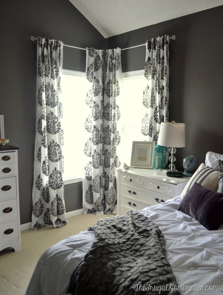 Best ideas about Bedroom Window Curtains
. Save or Pin Master bedroom update DIY stenciled curtain panels Wall Now.