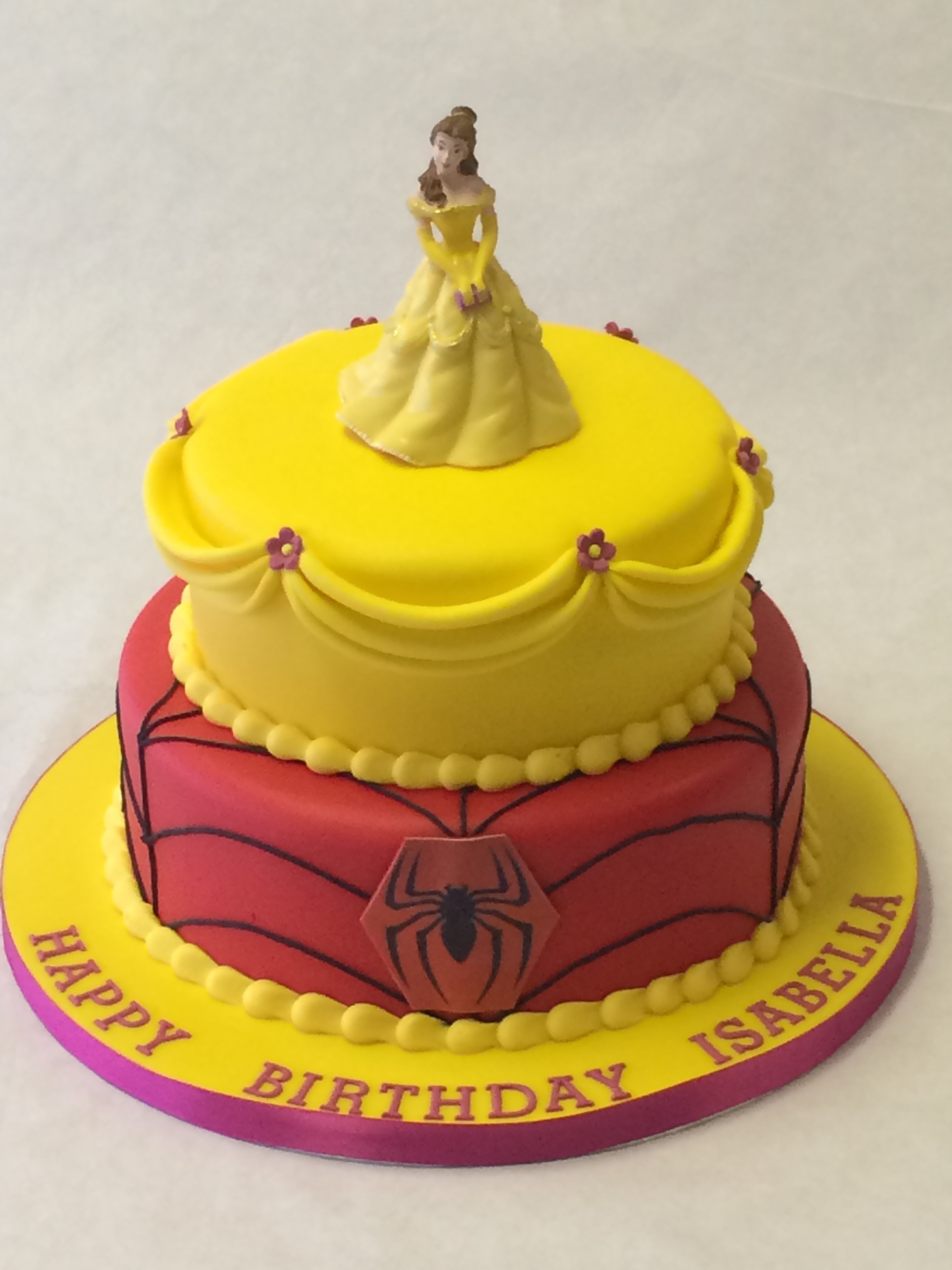 Best ideas about Belle Birthday Cake
. Save or Pin 2 Tier Belle And Spiderman Cake Girls Birthday Cakes Now.