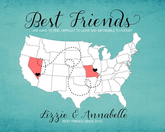 Best ideas about Best Friend Moving Away Gift Ideas
. Save or Pin BFF Gift for Best Friend Moving Away Gift Print Long Now.