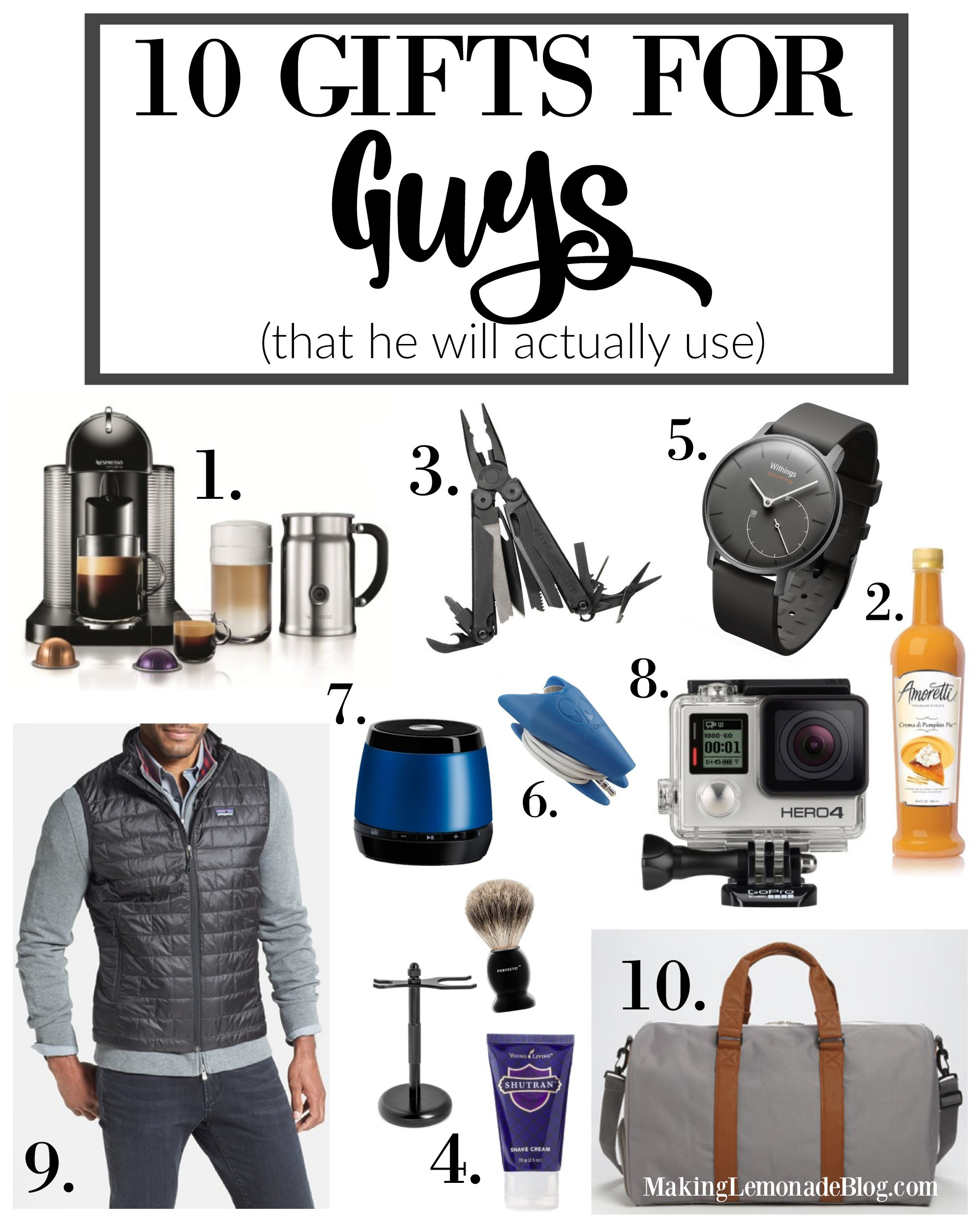 Best ideas about Best Gift Ideas For Men
. Save or Pin 10 Best Gifts for Guys That He ll Actually Use Now.