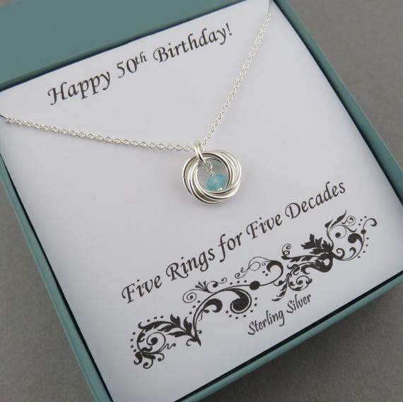 Best ideas about Best Gifts For Womans 50th Birthday
. Save or Pin 50th Birthday Gift for Women Birthstone Necklace Sterling Now.