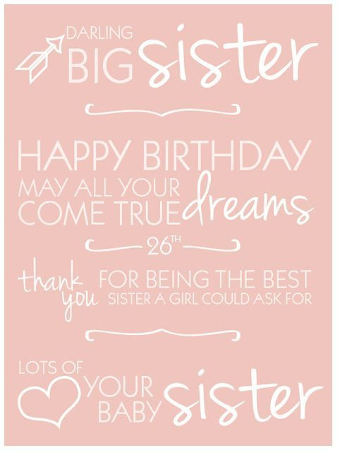 Best ideas about Big Sister Birthday Quotes
. Save or Pin Happy Birthday Sister Quotes Happy 26Th Birthday Quotes Now.