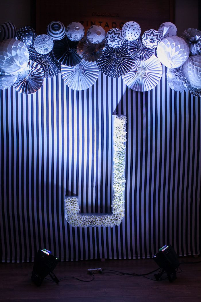 Best ideas about Birthday Backdrop Decorations
. Save or Pin Kara s Party Ideas Monochromatic Little Man Birthday Party Now.