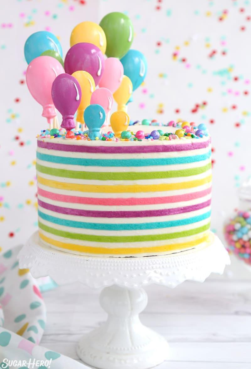 Best ideas about Birthday Balloons And Cake
. Save or Pin Striped Buttercream Balloon Cake SugarHero Now.