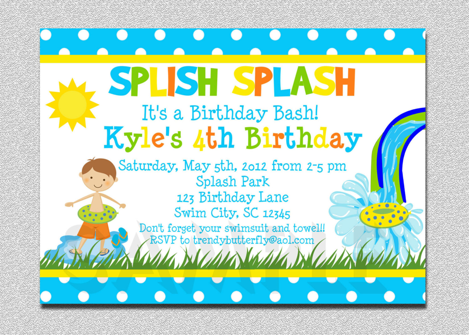 Best ideas about Birthday Boy Invitations
. Save or Pin Boys Pool Waterslide Birthday Invitation Waterslide Now.