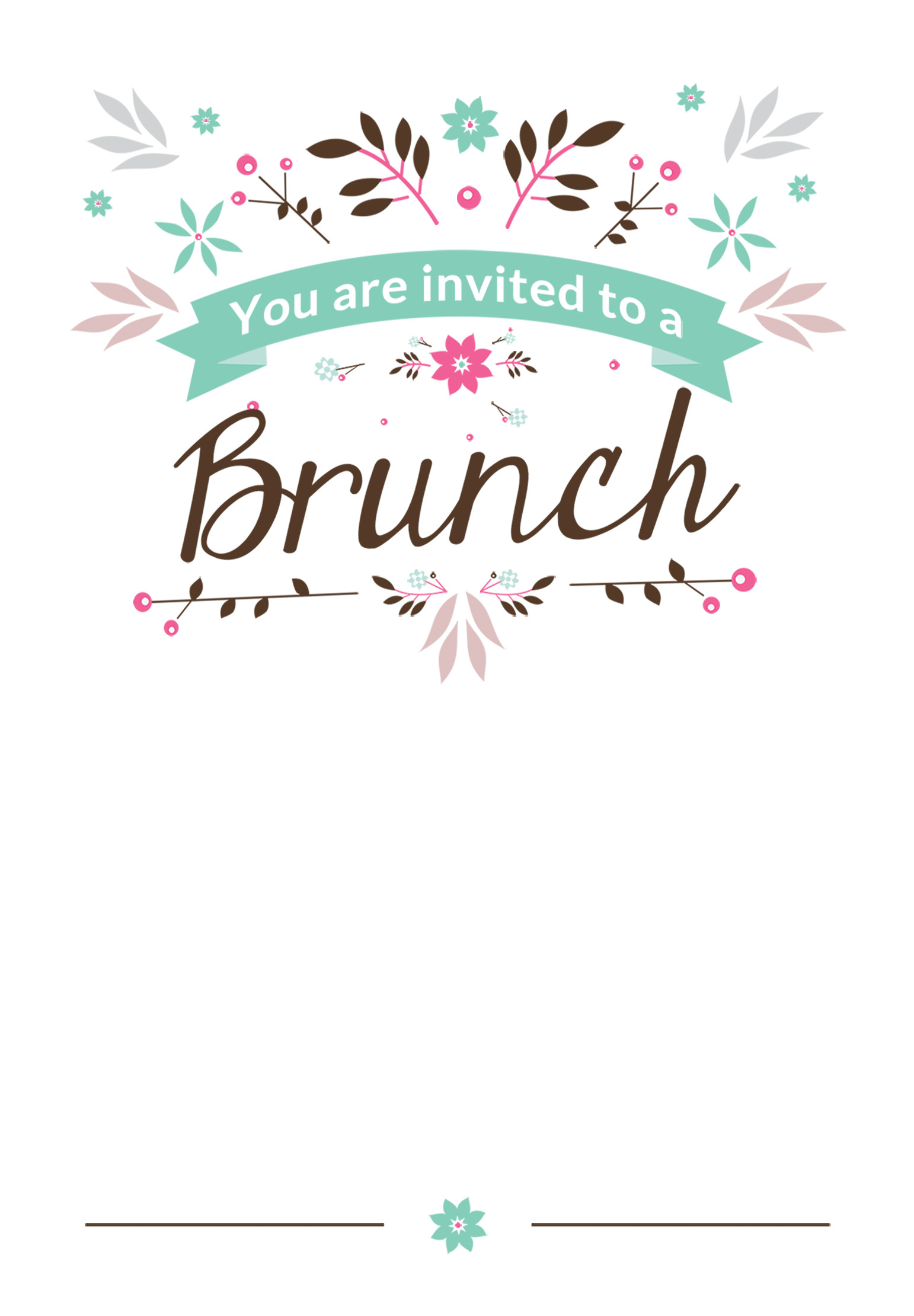 Best ideas about Birthday Brunch Invitations
. Save or Pin Flat Floral Free Printable Brunch Invitation Template Now.