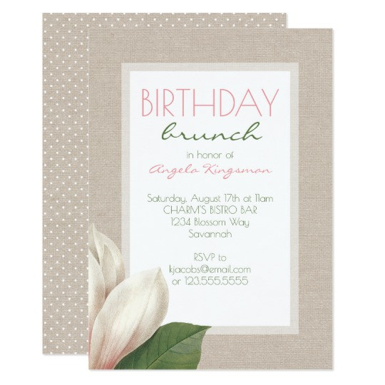 Best ideas about Birthday Brunch Invitations
. Save or Pin Magnolia Bloom La s Birthday Brunch Invitation Now.