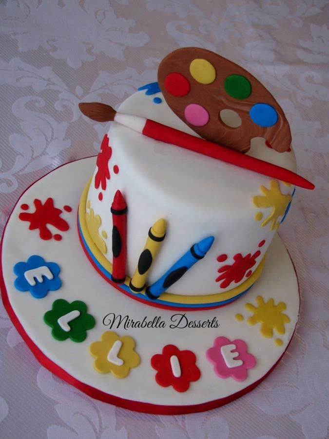 Best ideas about Birthday Cake Art
. Save or Pin Little artist cake Cake by Mira Mirabella Desserts Now.