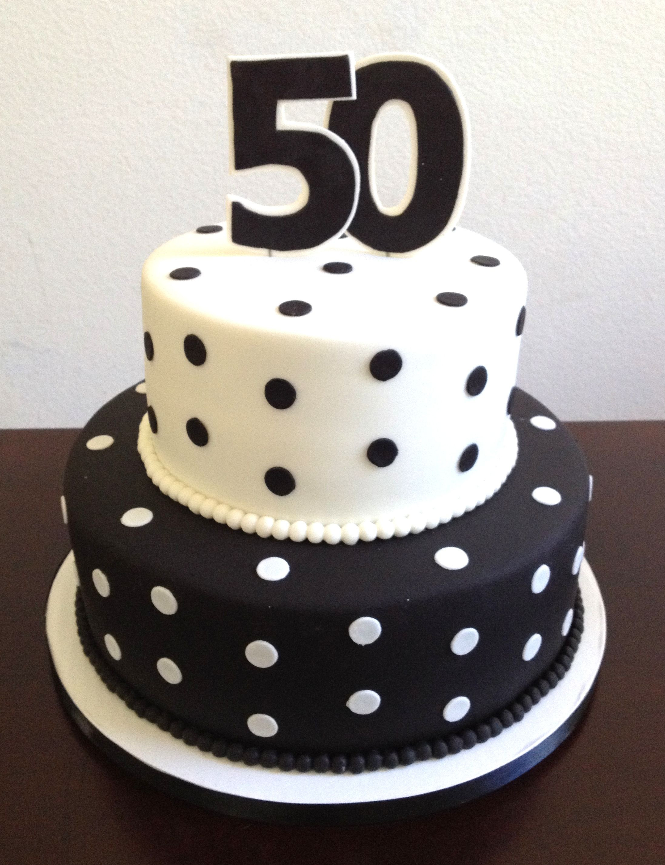 Best ideas about Birthday Cake Black And White
. Save or Pin Black and white polka dot 50th Birthday Cake Now.