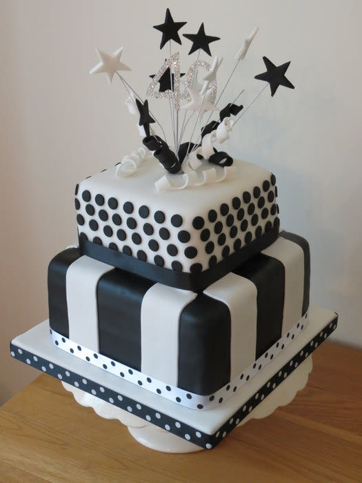 Best ideas about Birthday Cake Black And White
. Save or Pin Black and white 40th birthday cake cake by Now.
