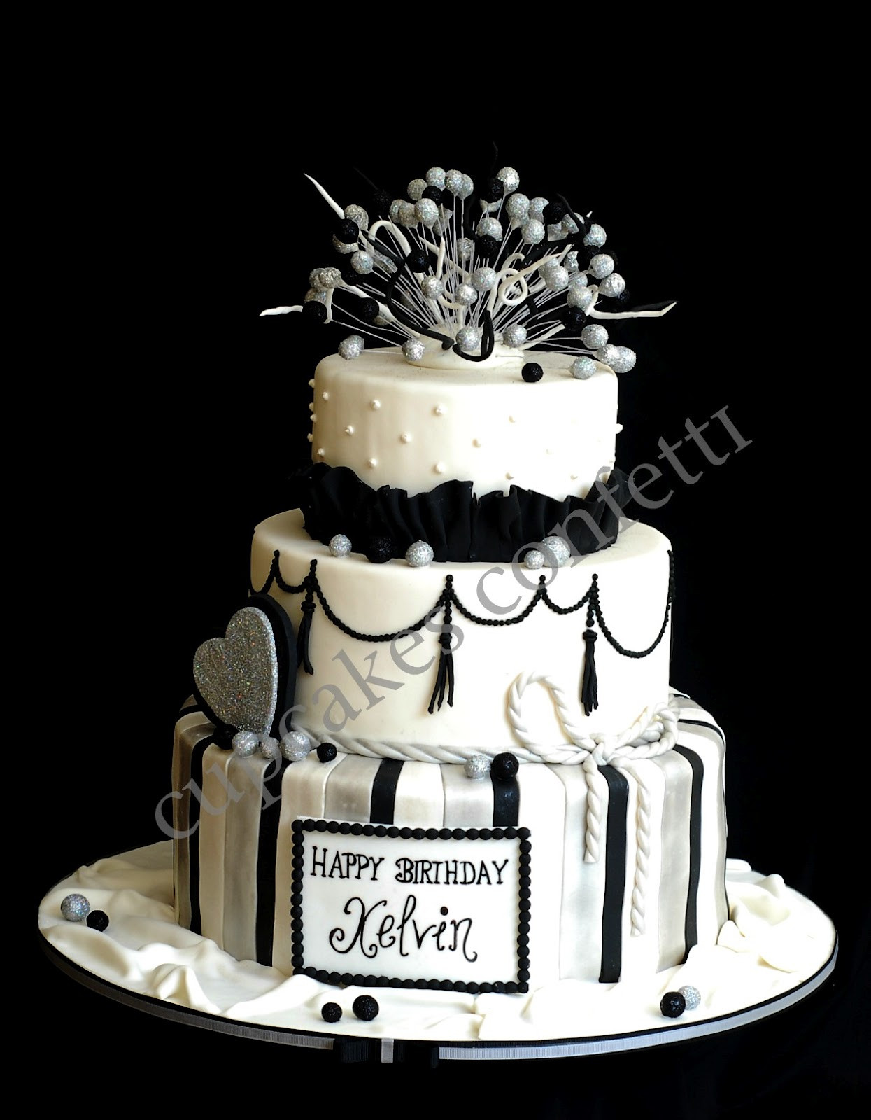 Best ideas about Birthday Cake Black And White
. Save or Pin Cupcakes Confetti Homme Black and White Now.
