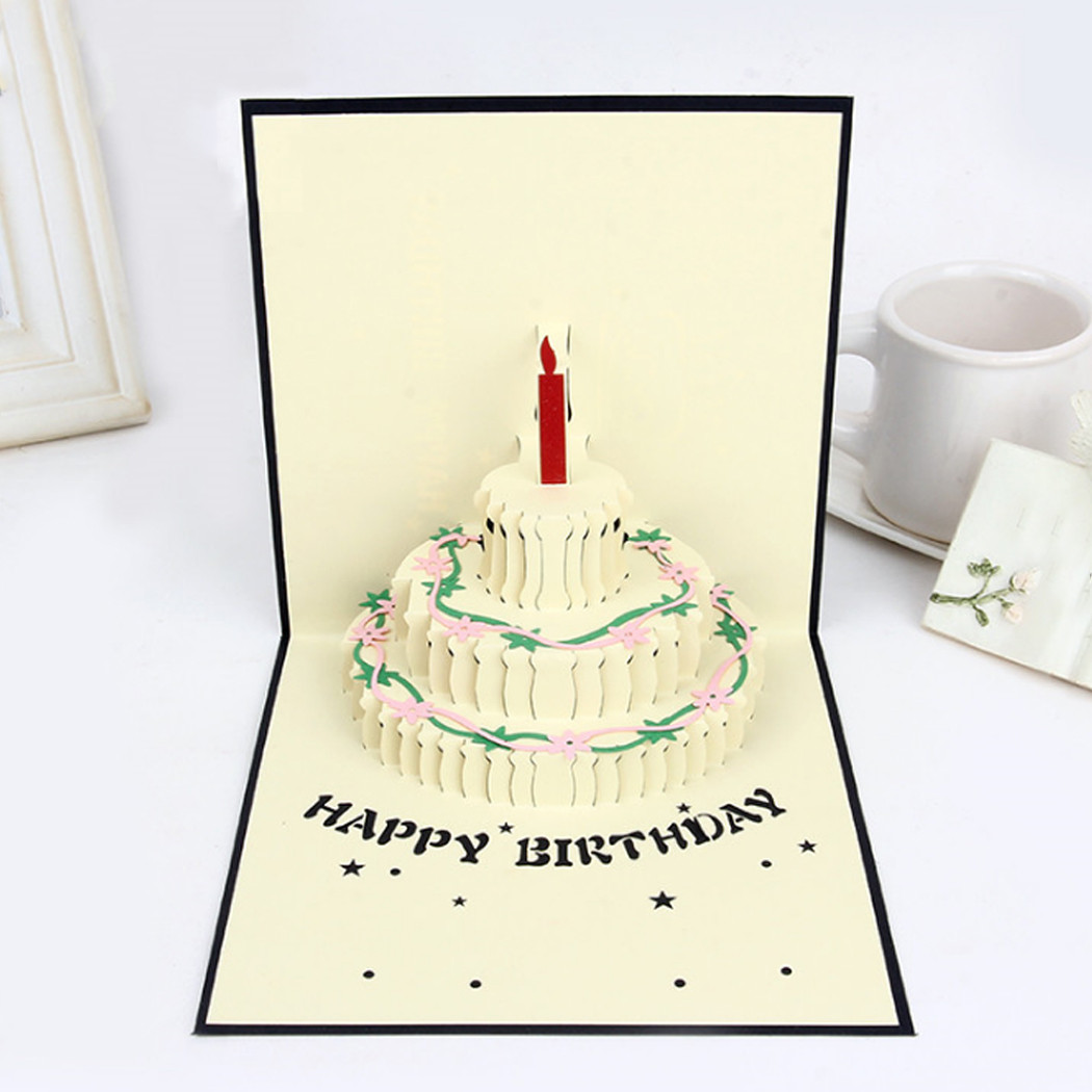 Best ideas about Birthday Cake Card
. Save or Pin 3D Pop Up Cake Greeting Card Handmade Happy Birthday Now.