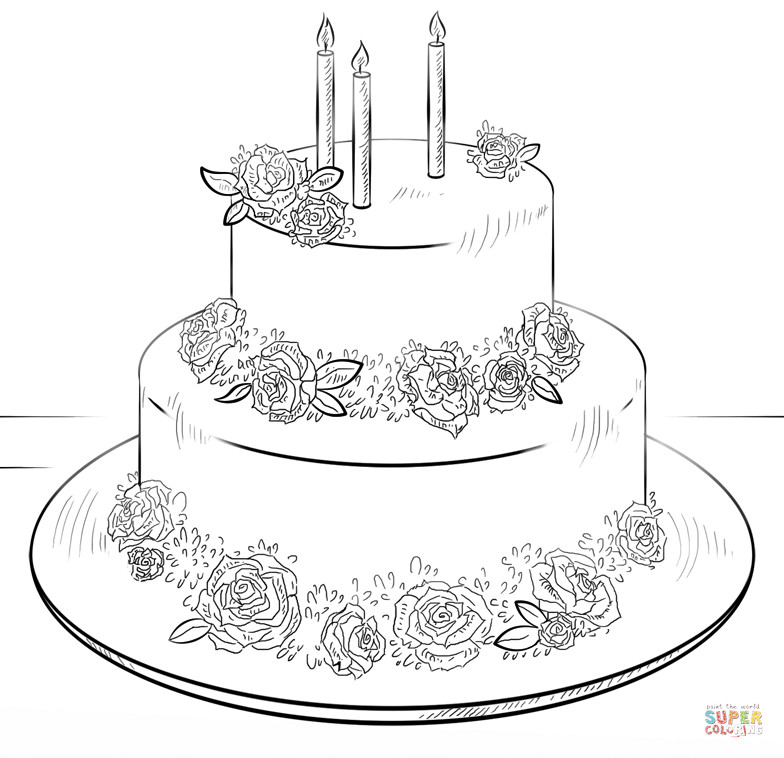 Best ideas about Birthday Cake Coloring Page
. Save or Pin Birthday cake with roses coloring page Now.