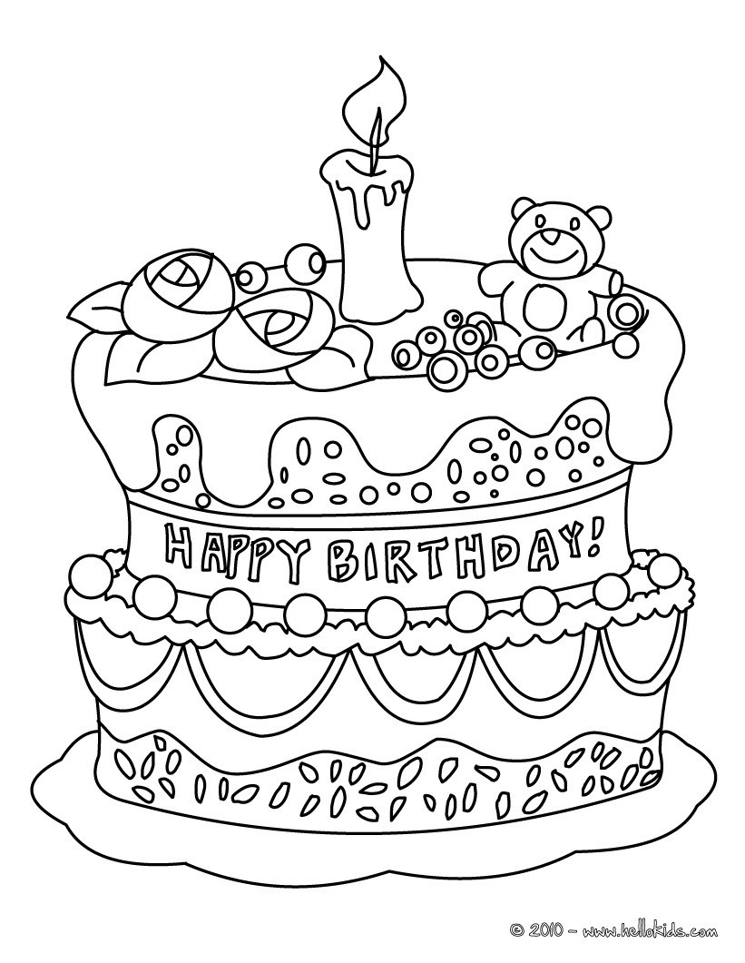 Best ideas about Birthday Cake Coloring Page
. Save or Pin Birthday cake coloring pages Hellokids Now.