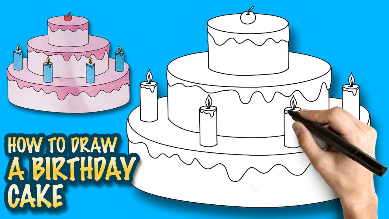 Best ideas about Birthday Cake Drawing
. Save or Pin How to draw a Birthday Cake Easy step by step drawing Now.